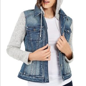 INC Knit & Denim Hoodie Jacket, Created For Macy's